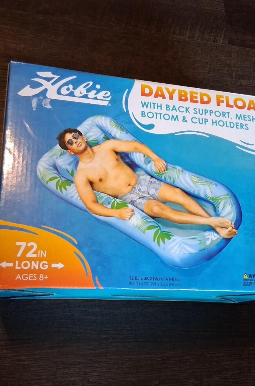 Hobie Blue Tropical Daybed Float with Leaf Print